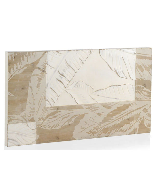Cabezal a pared de madera blanca 110x60 cm