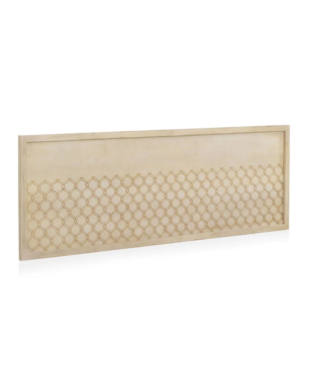 CABEZAL CHAPADO EN ROBLE ACABADO EN MARFIL 165X60