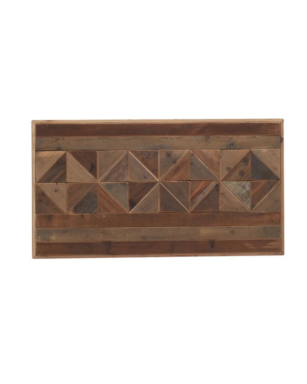 Cabezal de madera reciclada con diseño geométrico 110x60 cm
