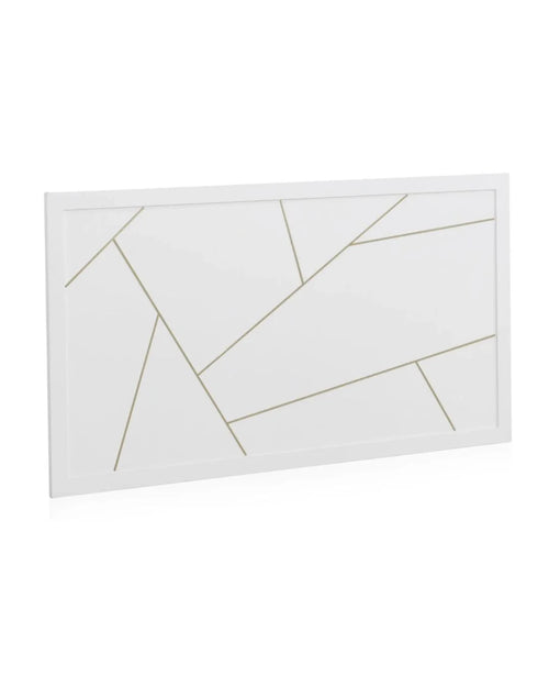 Cabezal lacado en blanco decorado en oro, 110x60 cm