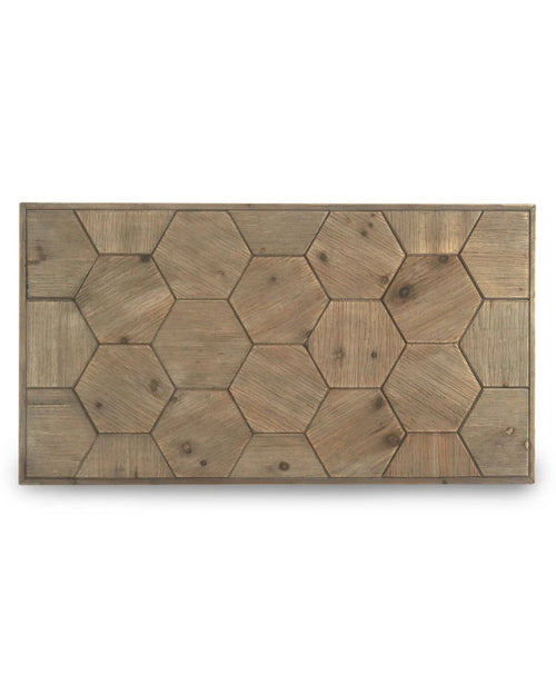 Cabezal de madera de fresno con grabado de panal, 110x60 cm