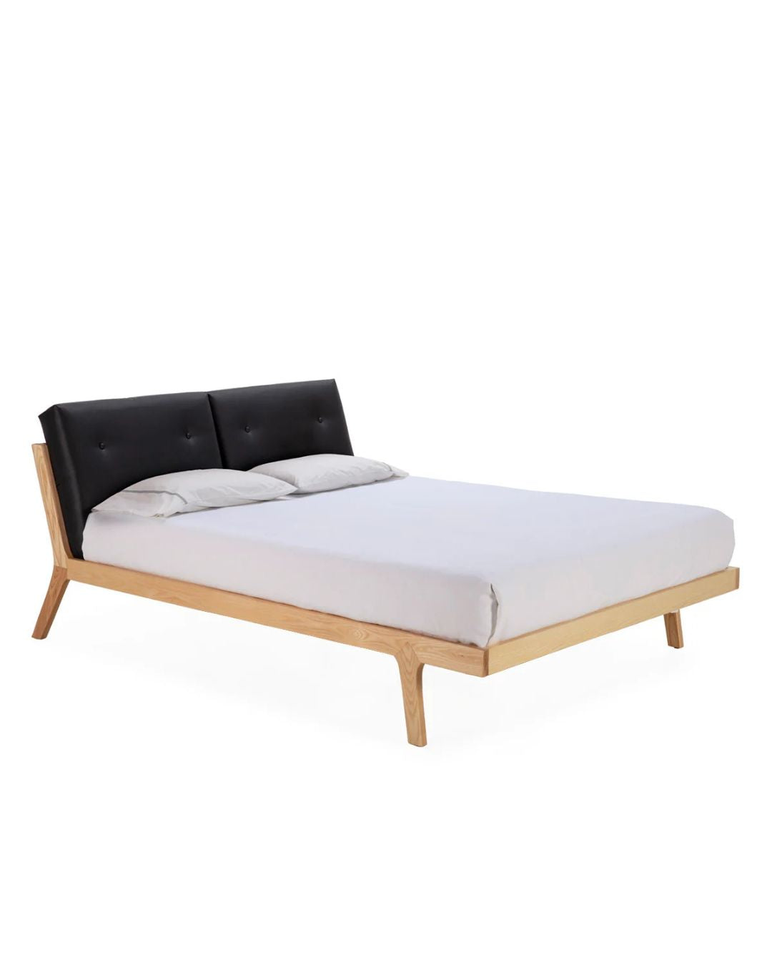 CAMA 157x224x75 MADERA/P.PIEL NEGRO XH23B PARA COLCHON DE 150x190