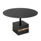 Mesa de Centro 81x81x47 Metal/Mármol Negro/Dorado