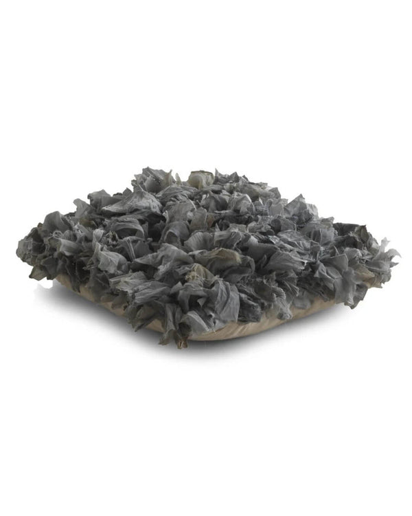 Cojín de algodón y poliéster gris y blanco 45x45 cm
