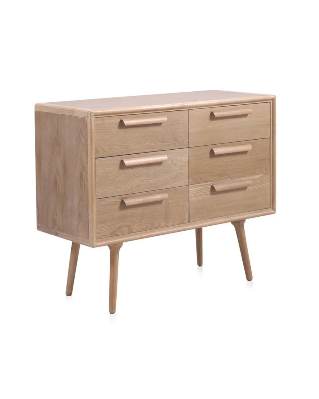 COMODA 6 CAJONES MADERA DE FRESNO NATURAL