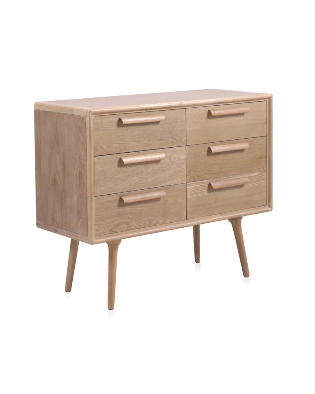 COMODA 6 CAJONES MADERA DE FRESNO NATURAL