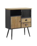 COMODA METALICA CON SOBRE DE MADERA