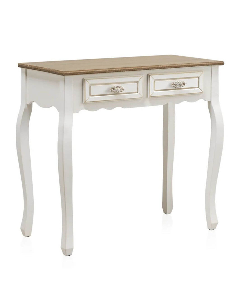 CONSOLA 2 CAJONES MADERA BLANCO