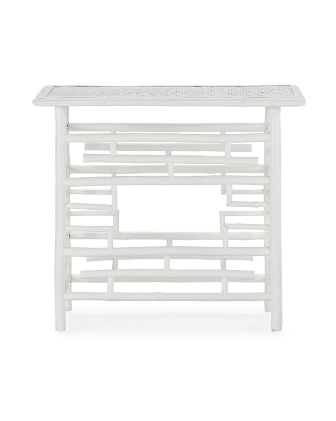 CONSOLA 90x45x80 BAMBU/RATAN BLANCO