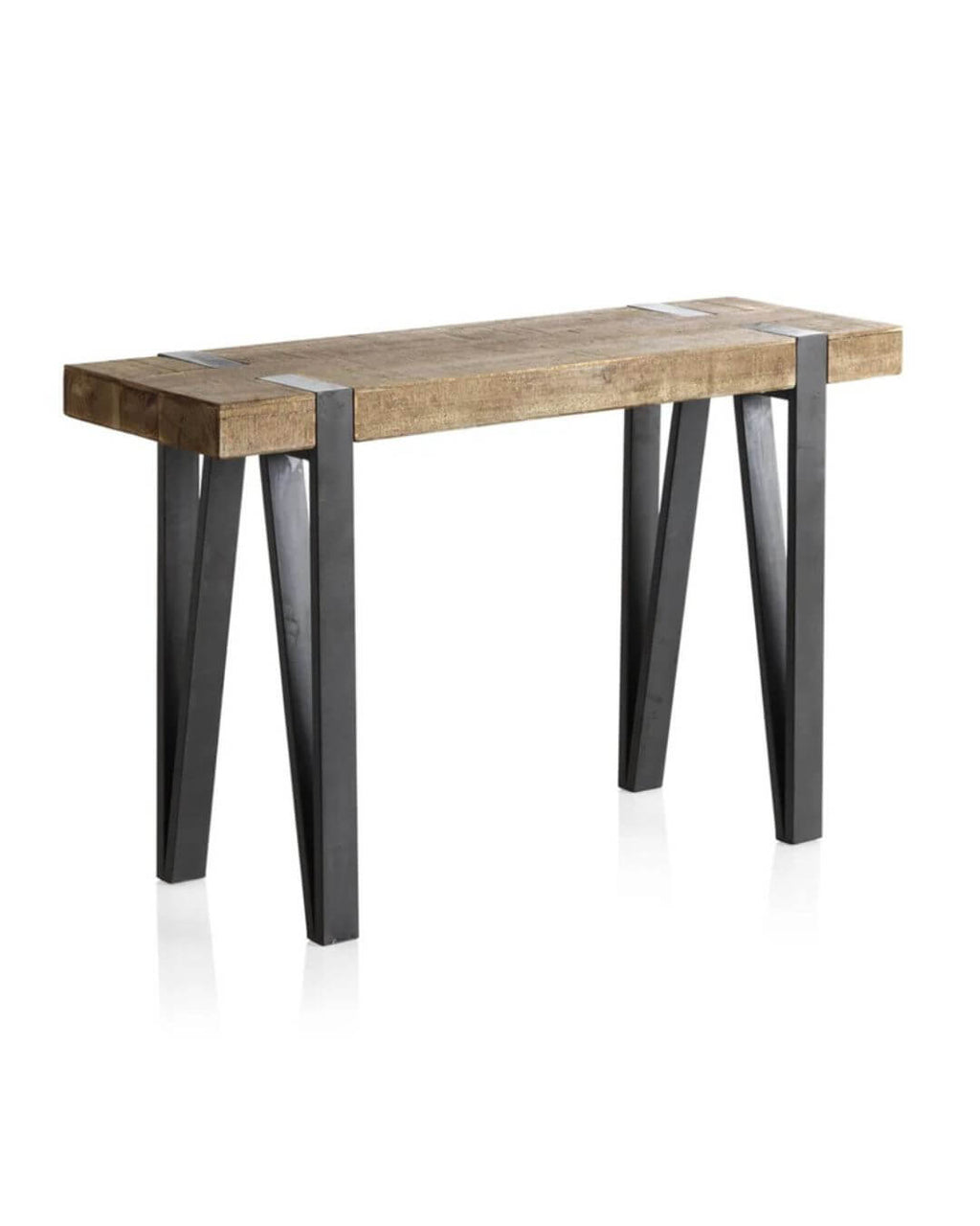 CONSOLA MADERA Y PATAS METAL