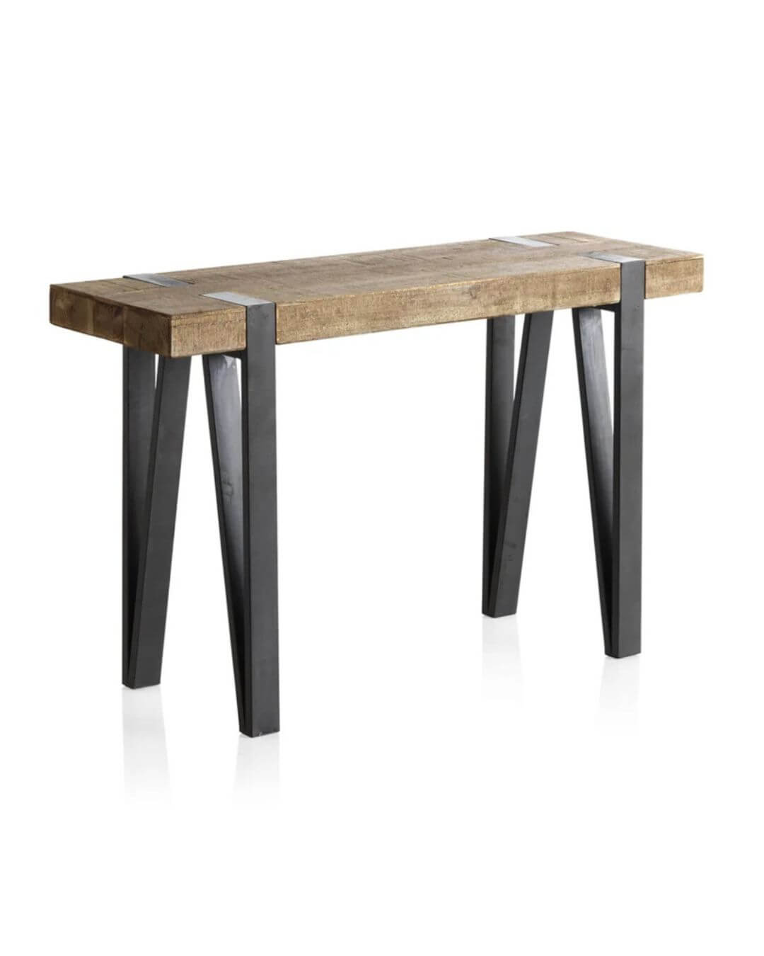 CONSOLA MADERA Y PATAS METAL
