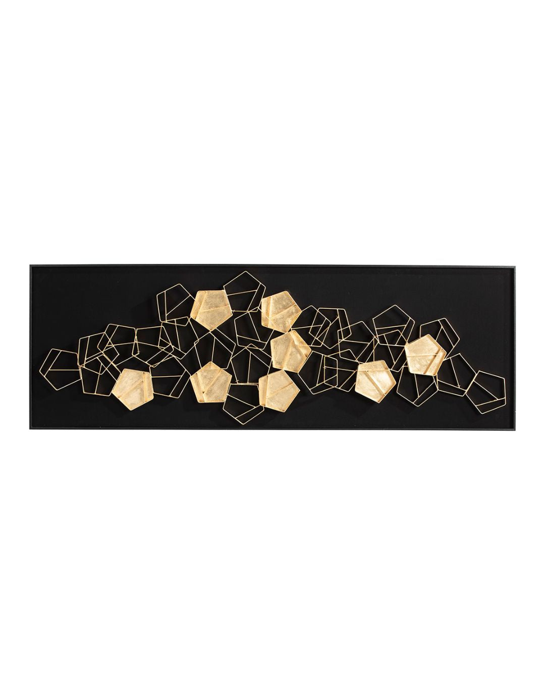 CUADRO 180x6x60 MADERA NEGRO/METAL DORADO