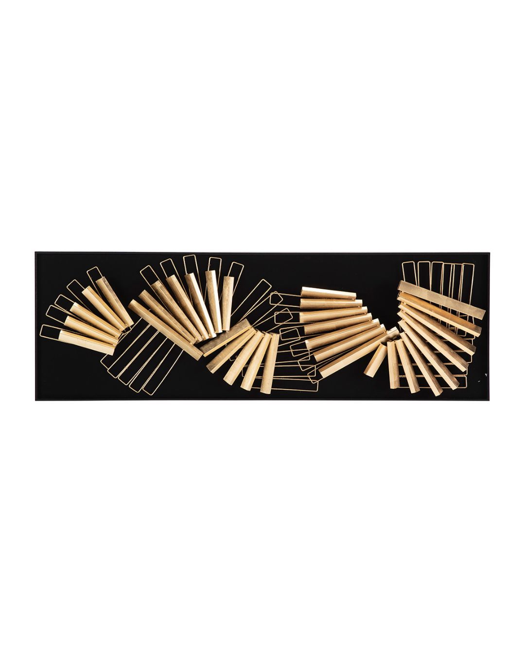 CUADRO 180x8x60 MADERA NEGRO/METAL DORADO