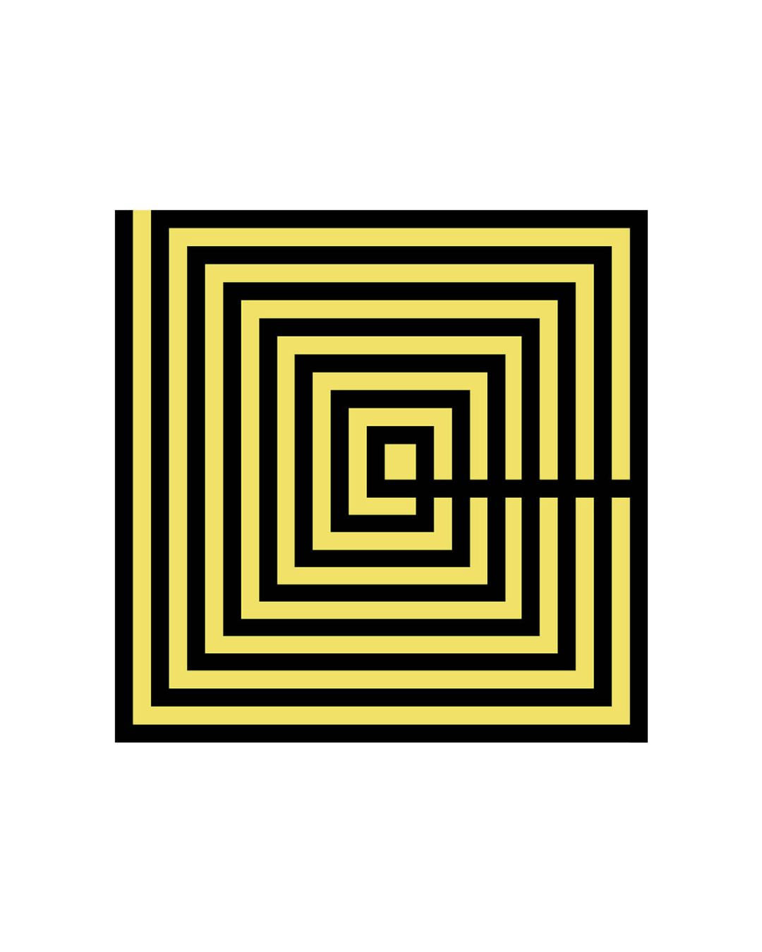 CUADRO 50x3x50 METACRILATO OPTIC BLACK & YELLOW