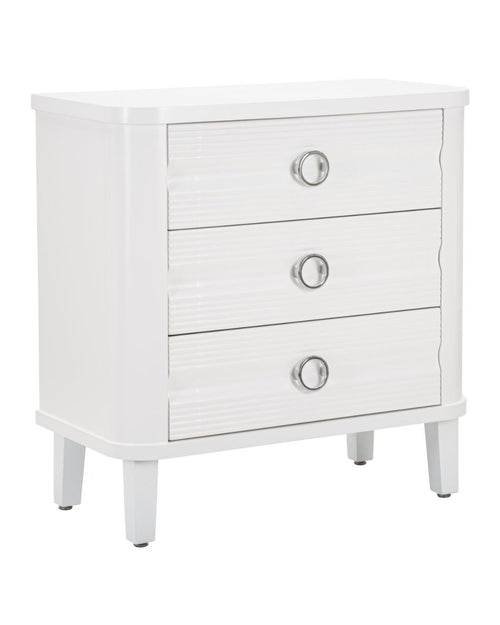 Cómoda de madera blanca con 3 cajones, 81x40x84 cm