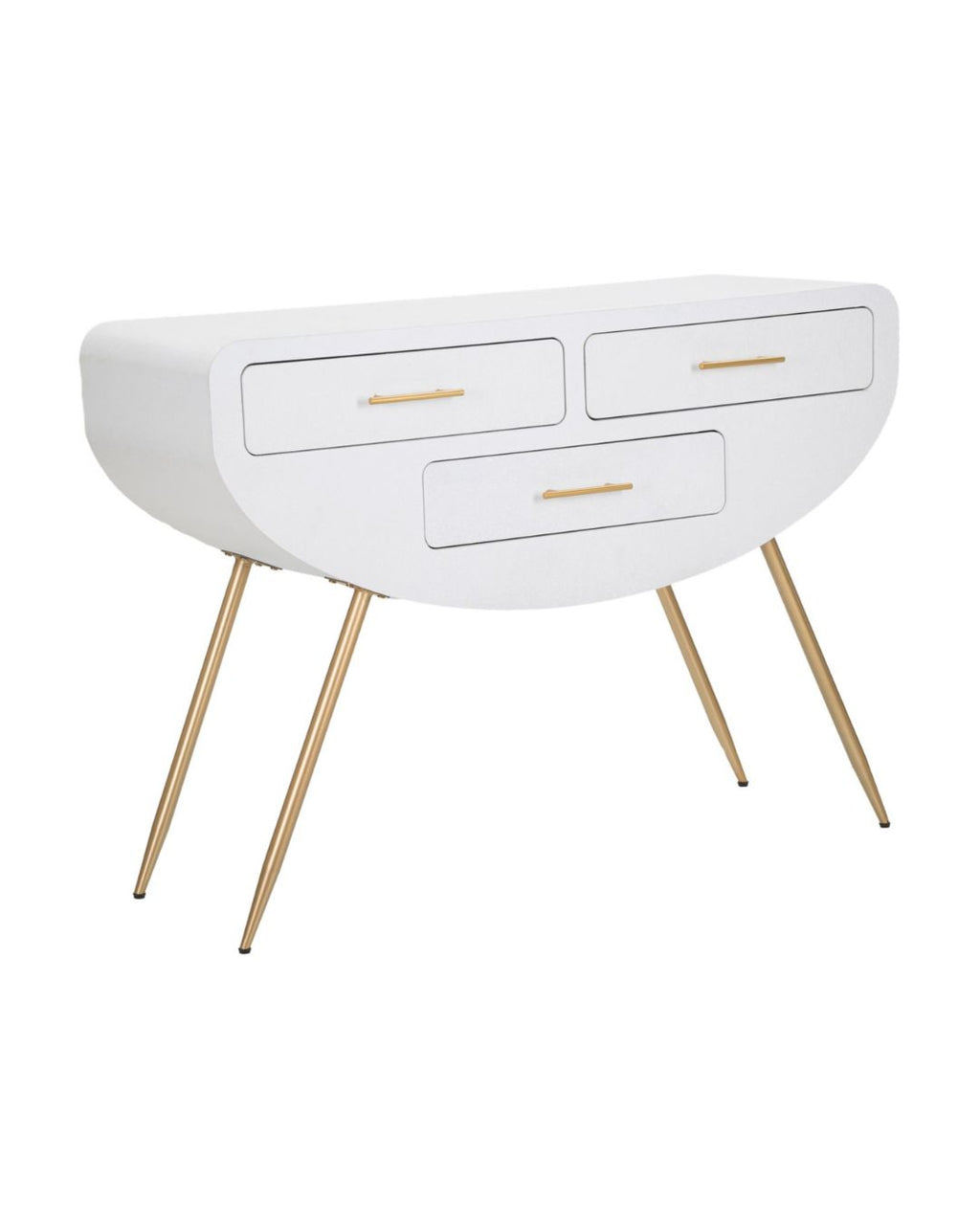 Consola de madera blanca de 110x40x80 cm.