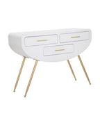 Consola de madera blanca de 110x40x80 cm.