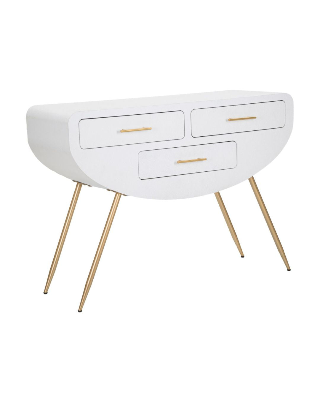 Consola de madera blanca de 110x40x80 cm.