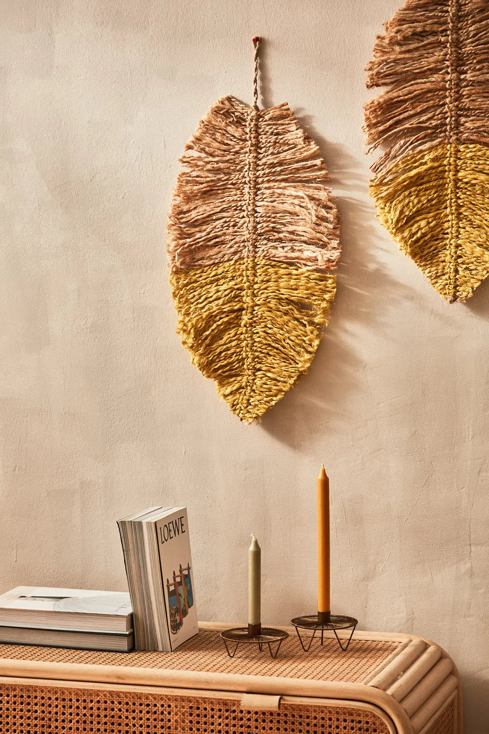 Wall art de yute amarillo Ural