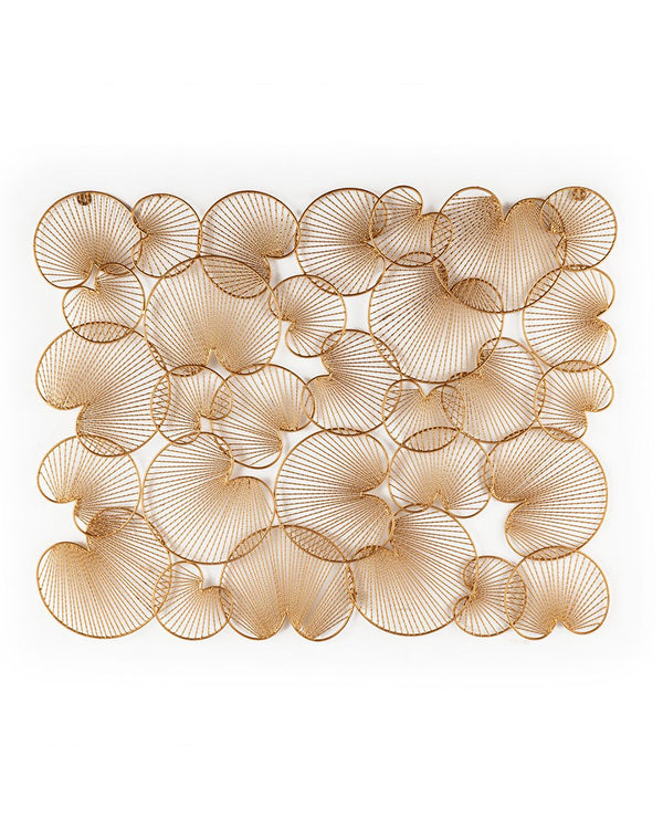 Escultura 45x1,75x35 cm de metal dorado