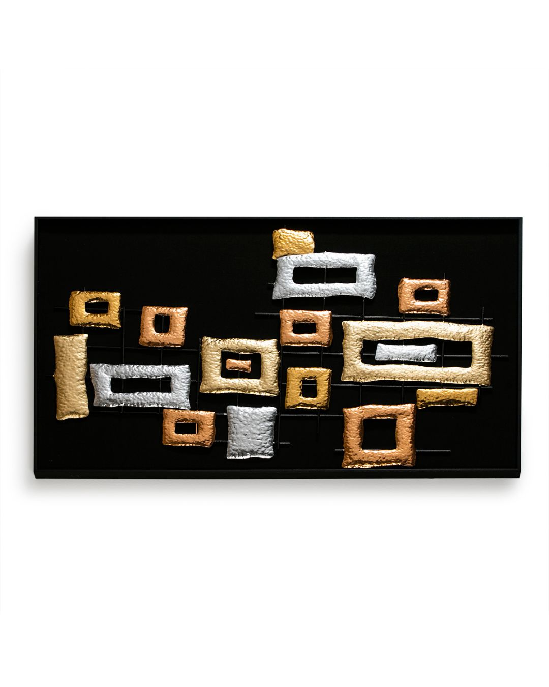 ESCULTURA 80x4x120 MADERA NEGRO/METAL MULTICOLOR