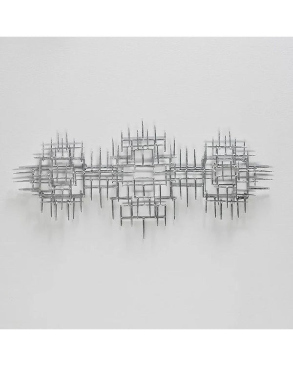 Escultura 120x6x60 cm de metal plateado