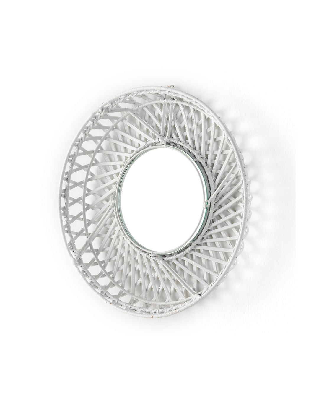 ESPEJO 50x8x50 CRISTAL/MIMBRE BLANCO