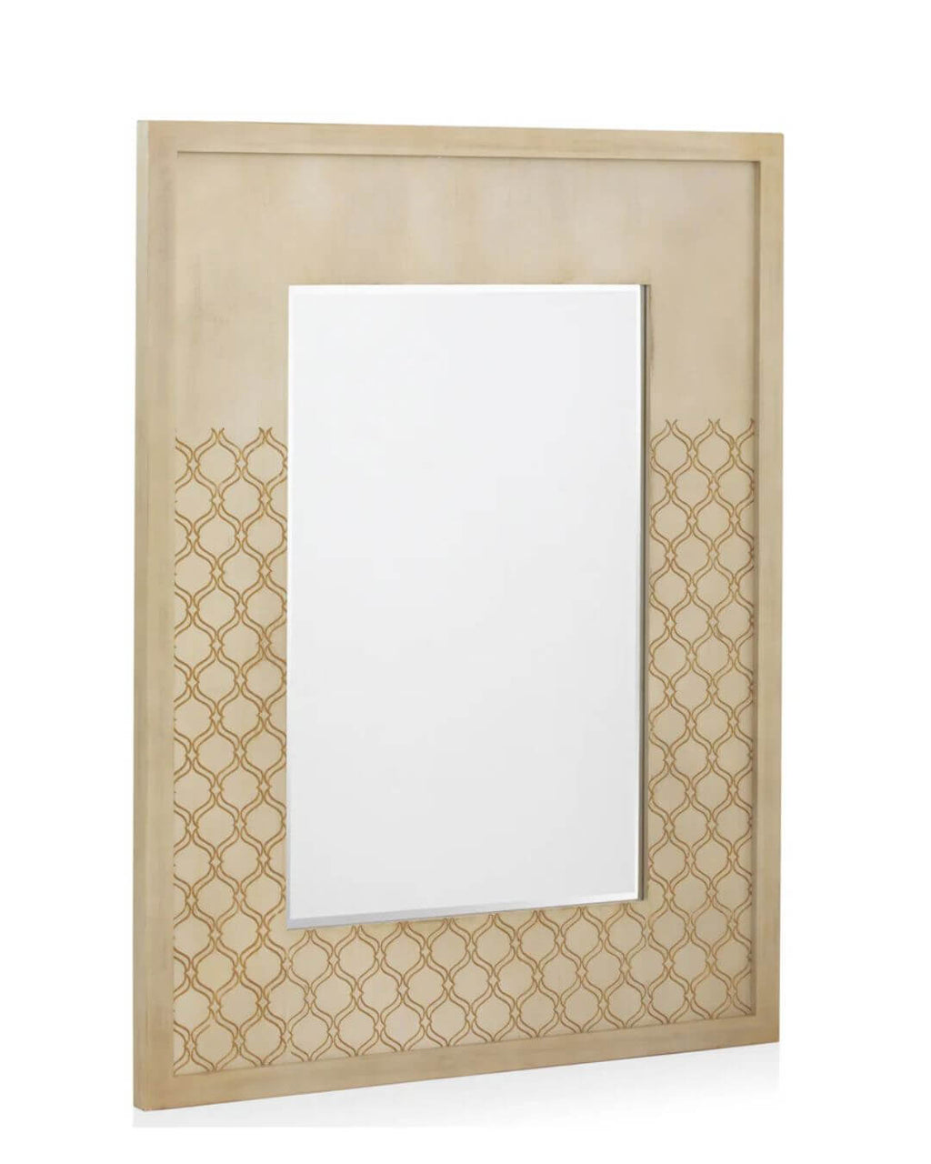 ESPEJO CHAPADO EN ROBLE ACABADO EN MARFIL