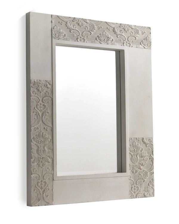 Mirall de fusta blanca 80x100 cm