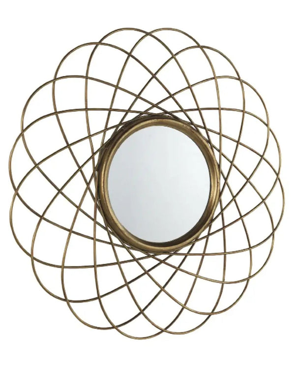 Mirall mural de metall daurat 11