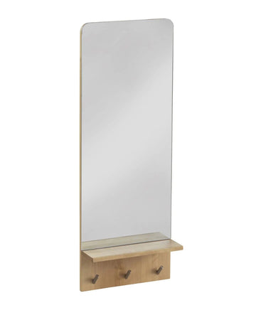 Mirall penjador vertical de fusta natural 36x10x96 cm