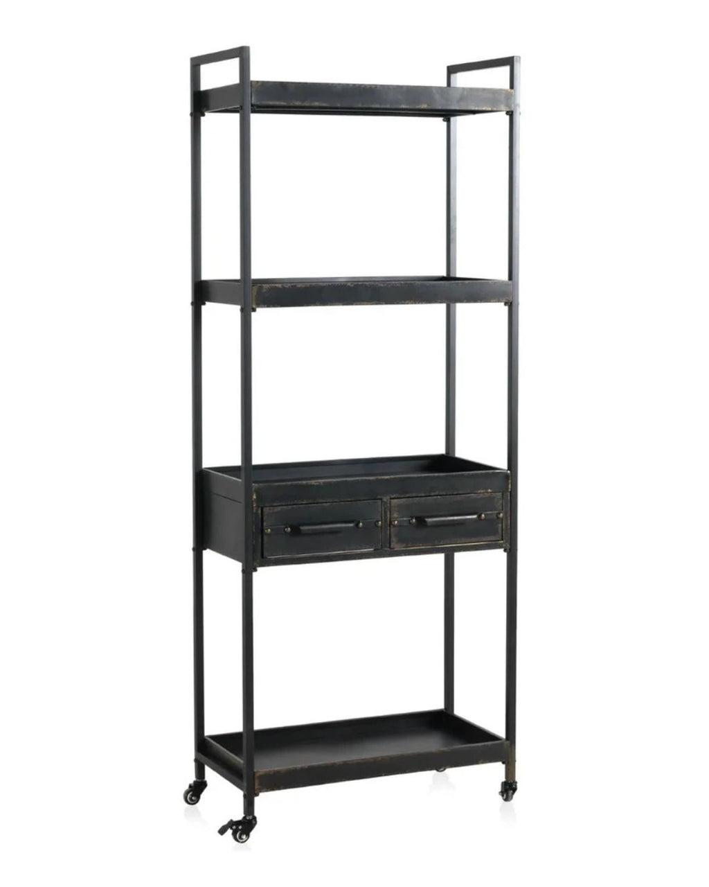 ESTANTE 2 CAJONES ESTRUCTURA METAL CON RUEDAS