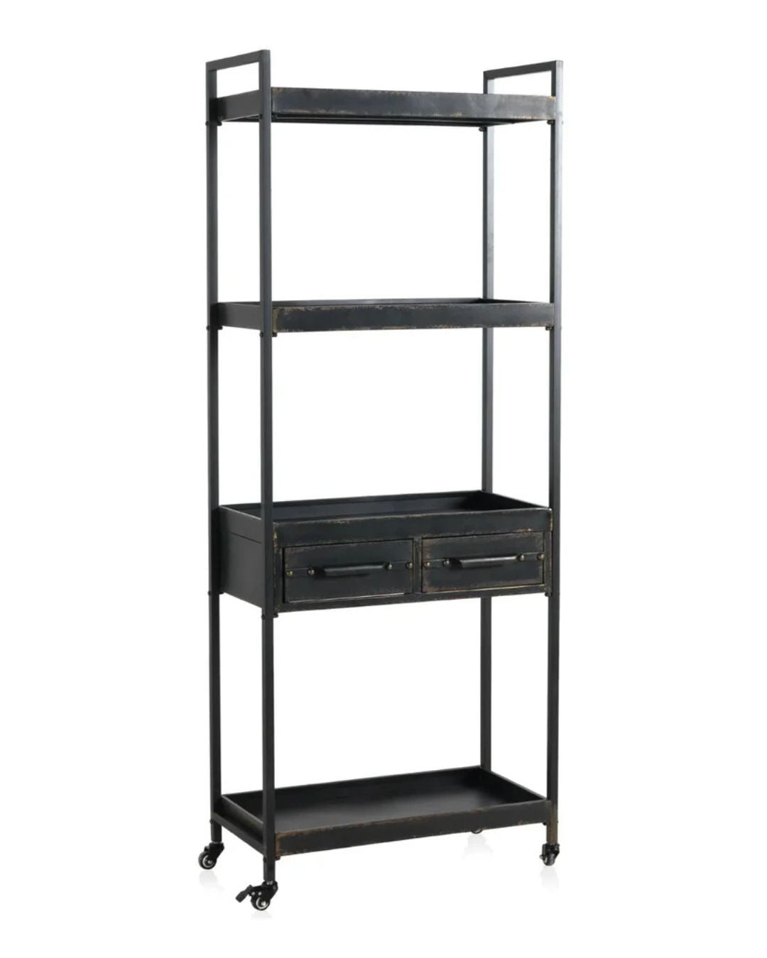 ESTANTE 2 CAJONES ESTRUCTURA METAL CON RUEDAS