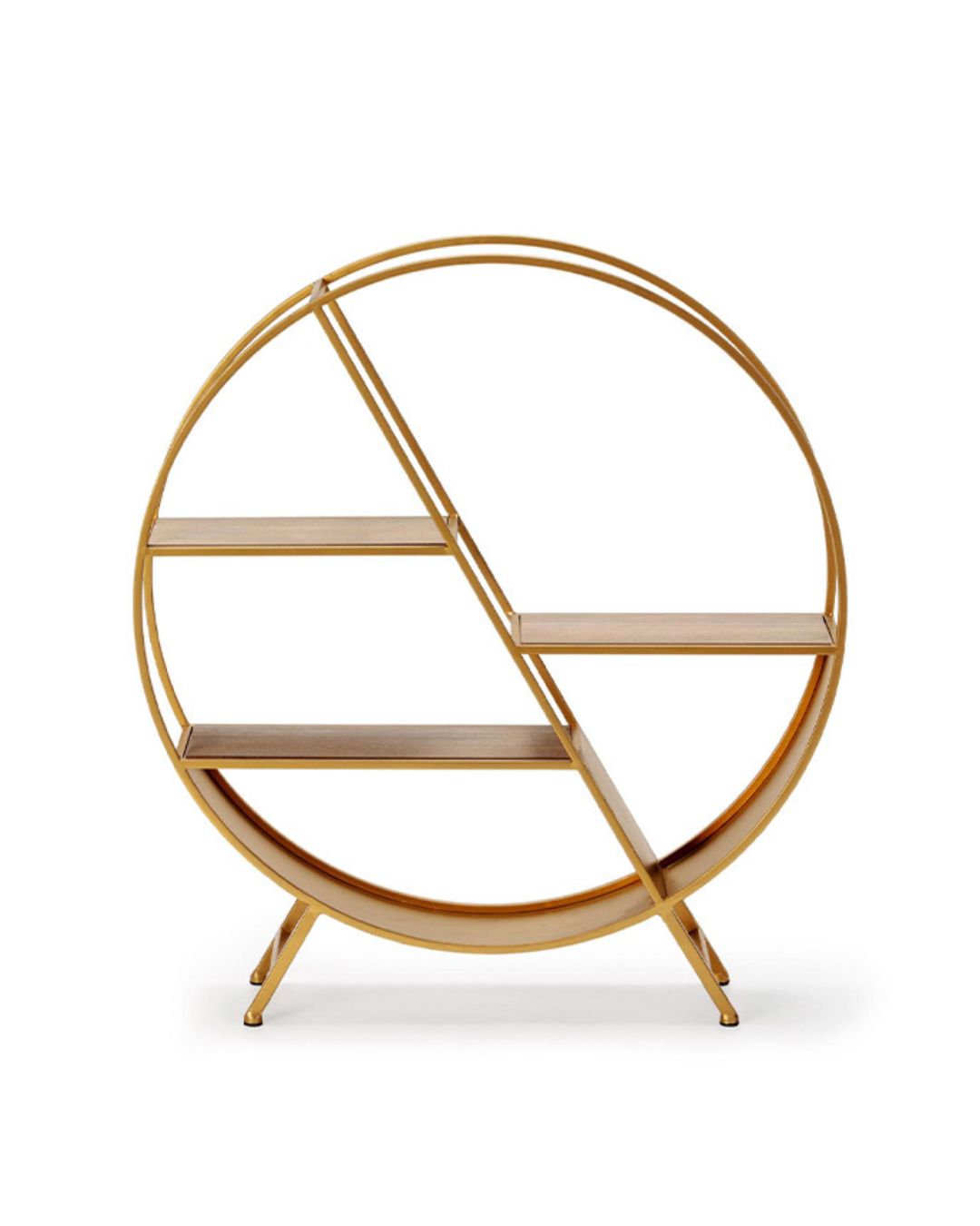 ESTANTERIA 78x17x86 METAL DORADO/MADERA NATURAL