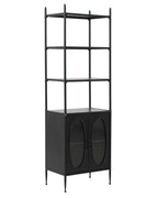 ESTANTERIA CON ESTRUCTURA DE METAL, PUERTAS CON CRISTAL DE FORMA OVAL