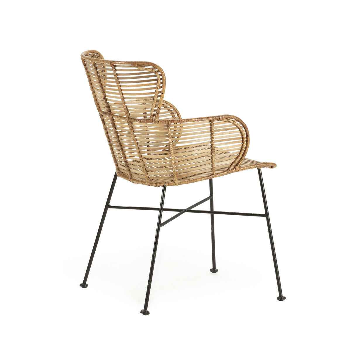 Silla 59x53x84 cm Metal/Mimbre -- Negro/Natural