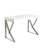 Escritorio madera blanco y acero cromado