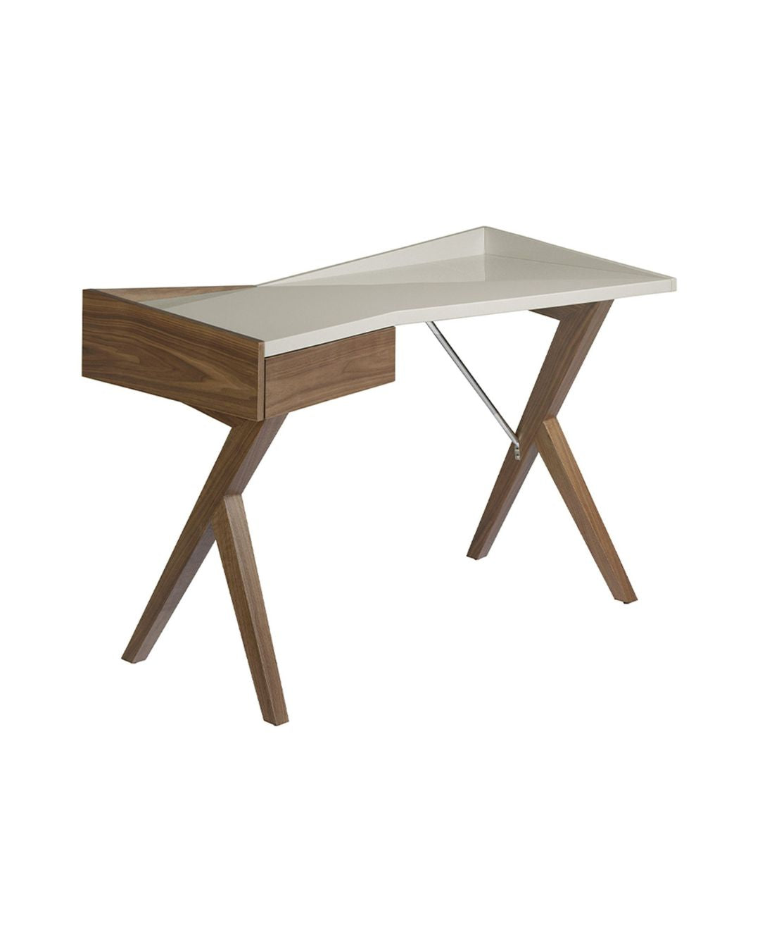 Escritorio nogal con tapa de madera gris