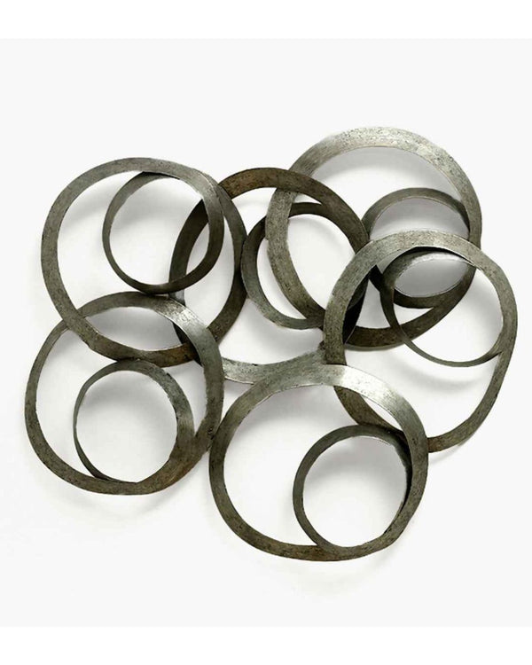 Escultura 99x14x98 cm de metal plateado