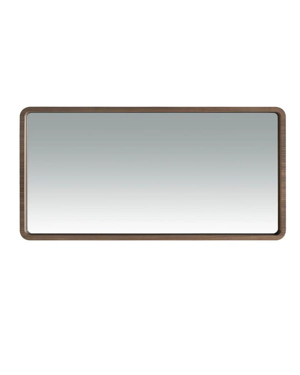 Espejo de pared rectangular horizontal 100x50x7 cm de nogal