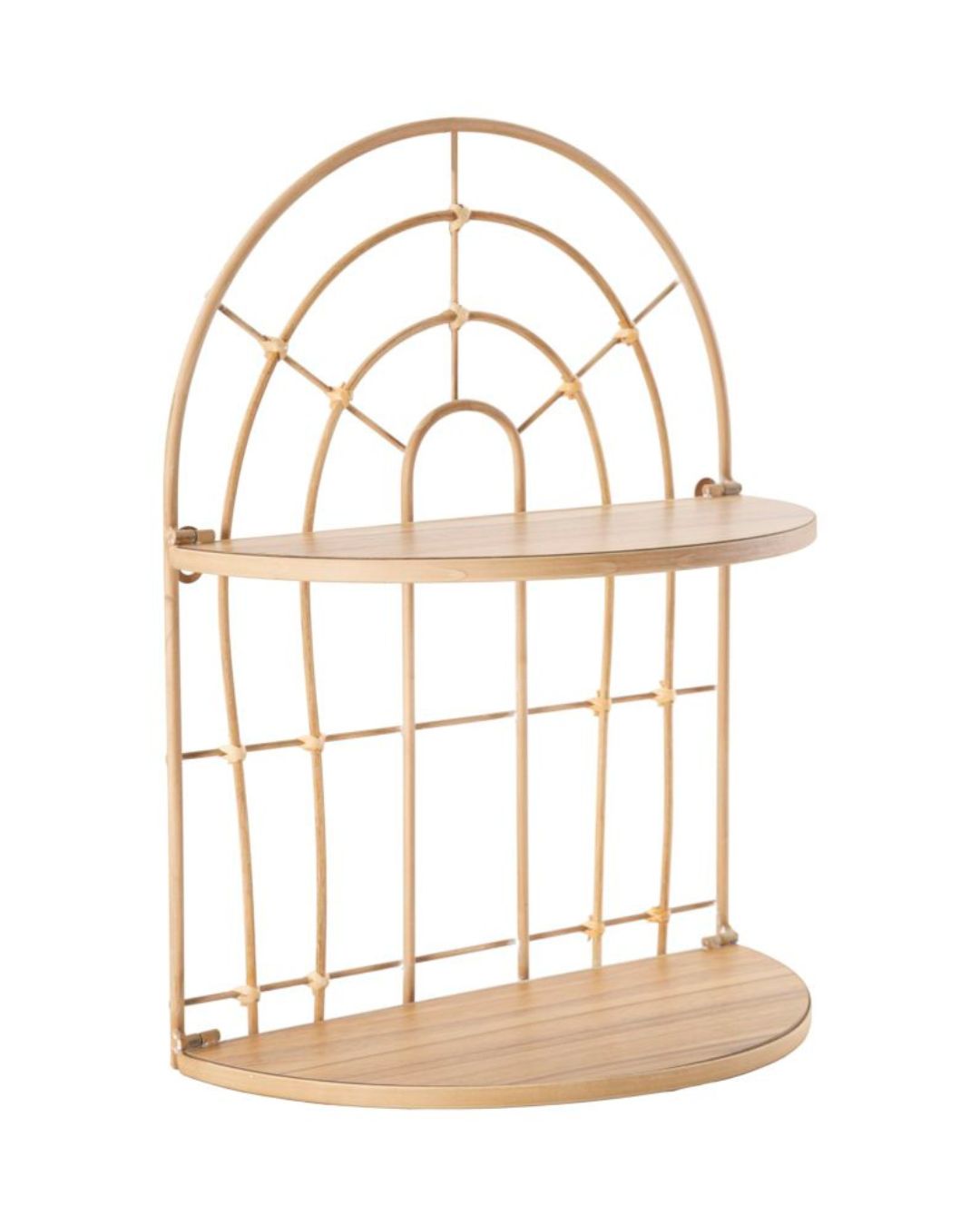 Estantería doble de pared en metal marrón de 34,5 x 18 x 45,5 cm.