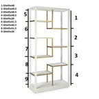 Estantería 100x40x210 Madera Blanco/Metal Dorado