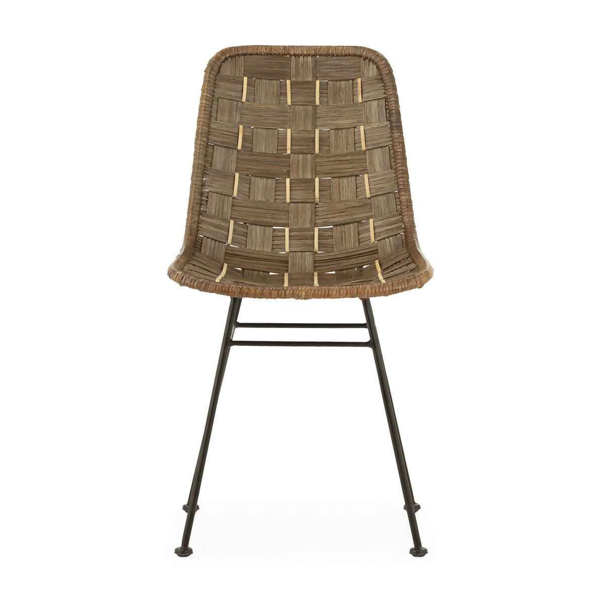 Silla 54,50x43,50x81 Mimbre/Metal -- Gris Lavado/Natural/Negro