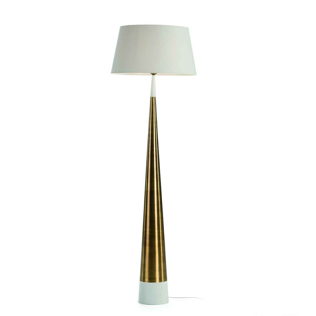 Lámpara de Pie sin pantalla 18x18x140 Metal Blanco/Dorado