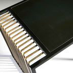 Mesa Auxiliar 56x48x51 Espejo Envejecido/Metal Dorado/Negro