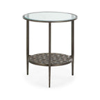 Mesa Auxiliar 52x52x62 Metal/Cristal -- Dorado Antique