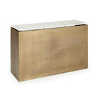 Consola 122x40x85 Metal/Mármol Dorado Antique/Blanco