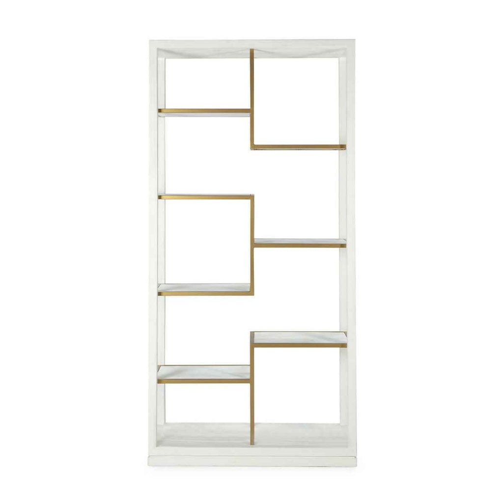 Estantería 100x40x210 Madera Blanco/Metal Dorado