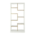 Estantería 100x40x210 Madera Blanco/Metal Dorado