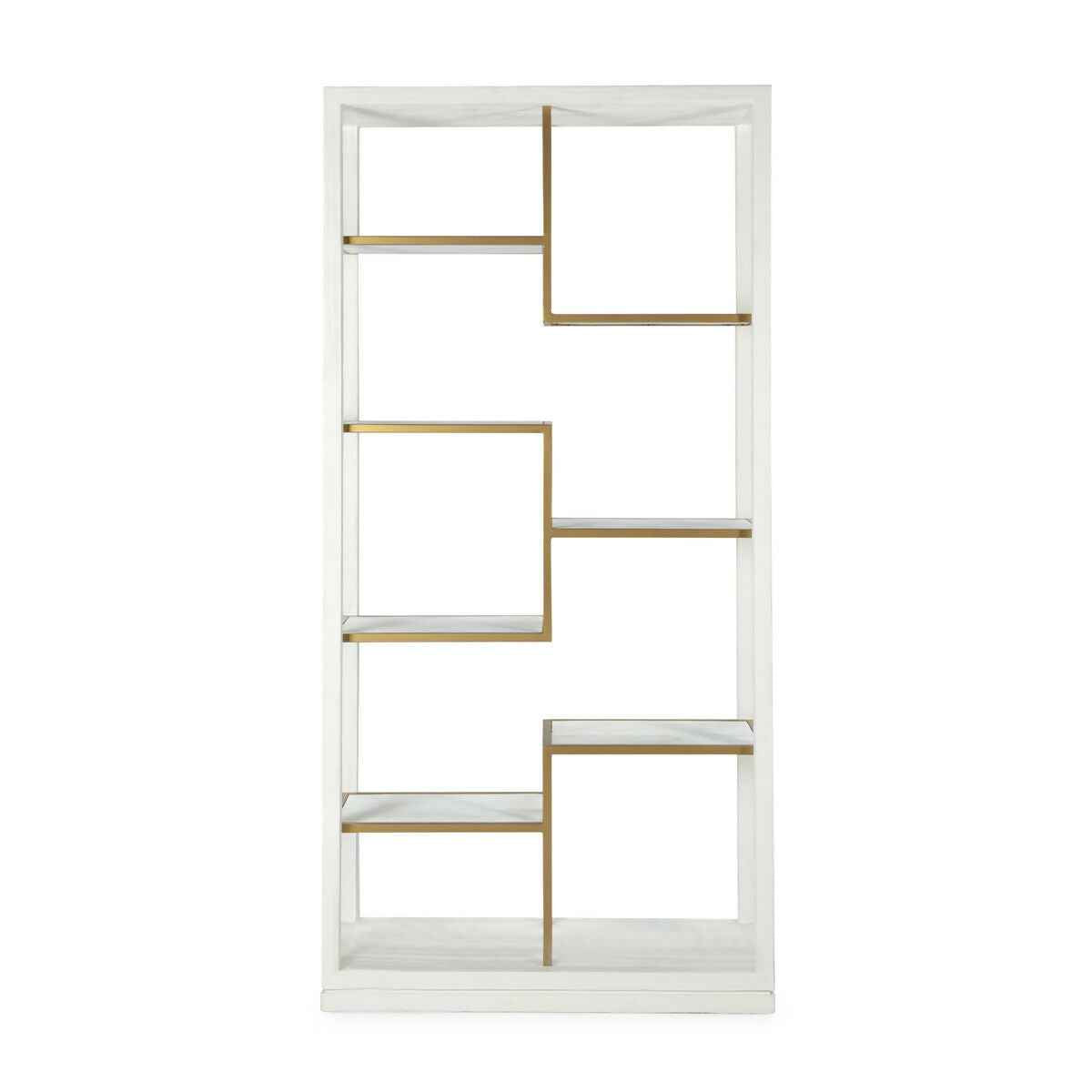 Estantería 100x40x210 Madera Blanco/Metal Dorado